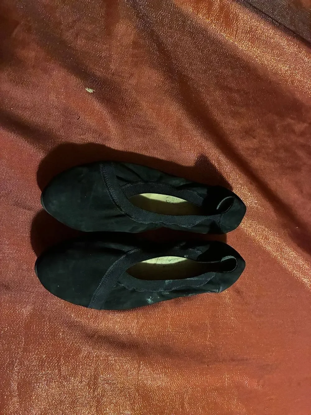 Womens Flats 37 Black Slip On Ballet Comfort Elastomere Sole Made in France